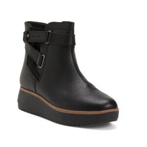 CLARKS Black Wide Suede Zylay Faye Comfort Boots